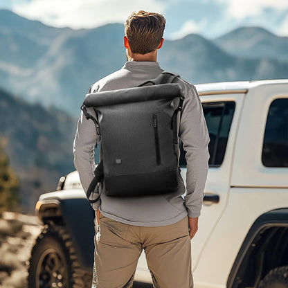 Avelena | URBANTRAIL Rolltop Rucksack – Erweiterbarer & wasserdichter Reisetrage mit USB-Anschluss und Laptopfach