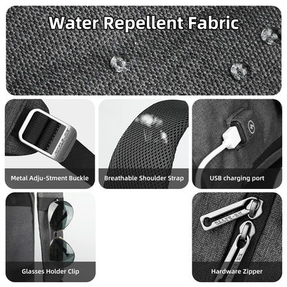 Avelena | URBANTRAIL Rolltop Rucksack – Erweiterbarer & wasserdichter Reisetrage mit USB-Anschluss und Laptopfach