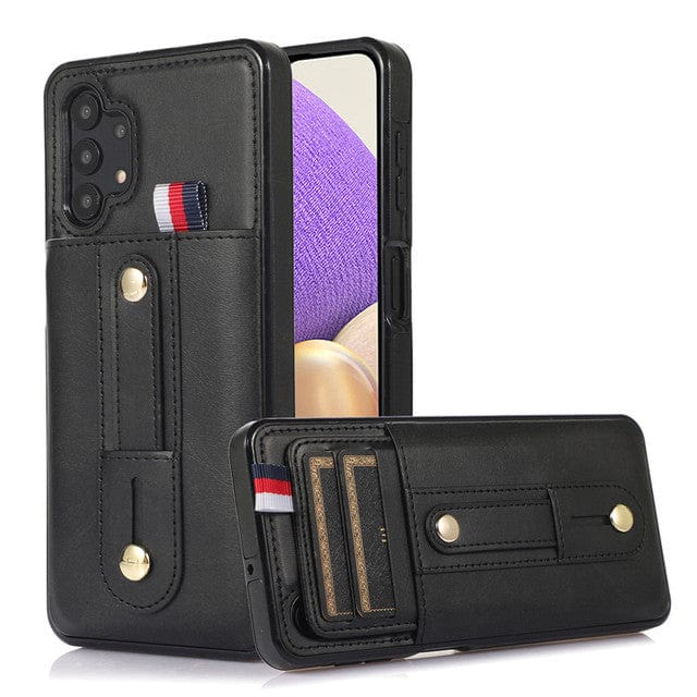 Avelena | Lederhülle mit Kartenhalter für Samsung Galaxy A