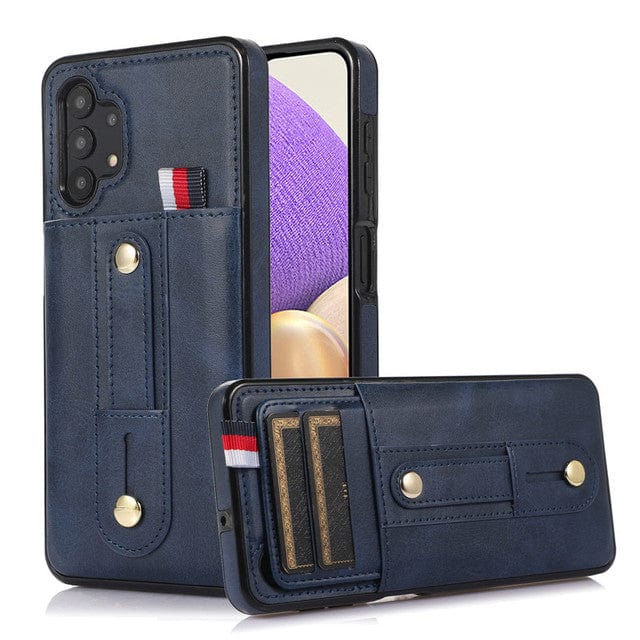 Avelena | Lederhülle mit Kartenhalter für Samsung Galaxy A