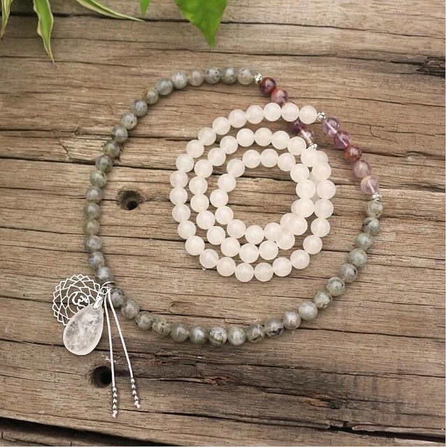 Avelena | Labradorit, Jade und Amethyst Mala Seraphine