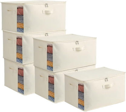 Avelena | Canvas Kleider Aufbewahrungsorganisator Set – Doppelt Reißverschluss Tasche mit Griffen & Fenster