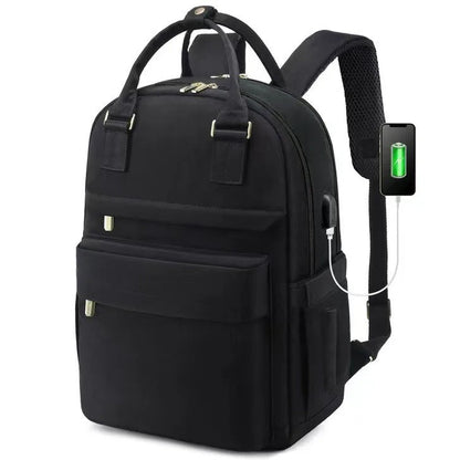 Avelena | Damen wasserdichter Laptop-Rucksack mit USB-Ladeanschluss – Stilvolle 17-Zoll Arbeits-, Schul- & Reisetasche