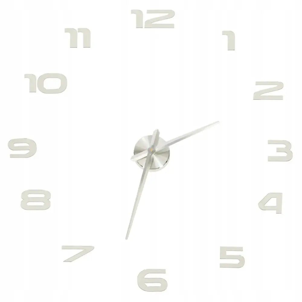 Avelena | Wanduhr Selbstklebend Groß 80-120Cm Silber 12 Zahlen