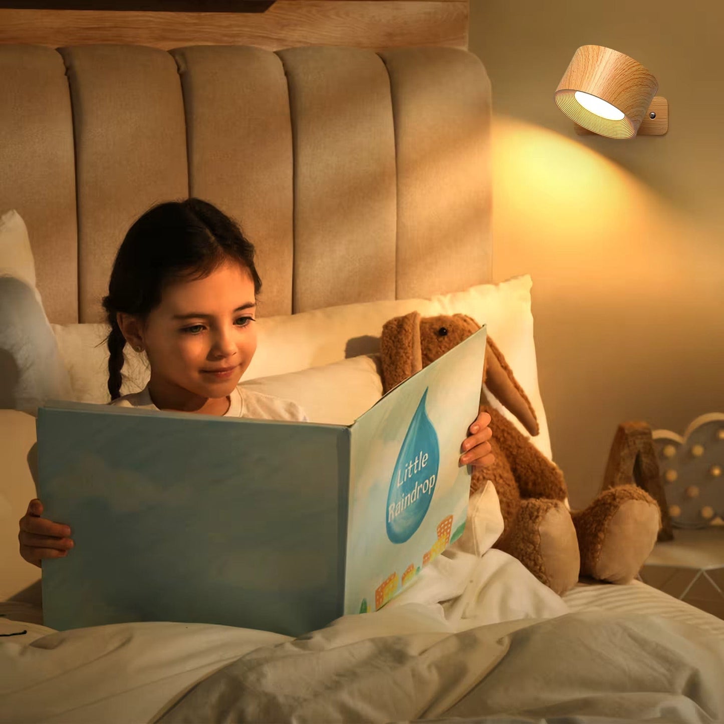 Avelena | Batteriebetriebene Wandlampe | Wiederaufladbar, 360° verstellbar & kabellos für Schlafzimmer, Flure & Leseecken