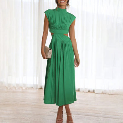 Avelena | Plissiertes Kleid mit Hohem Kragen