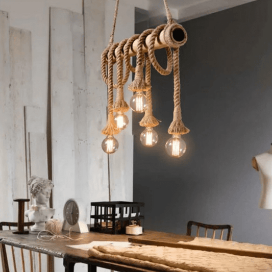 Avelena | Vintage Hanfseil Pendelleuchte