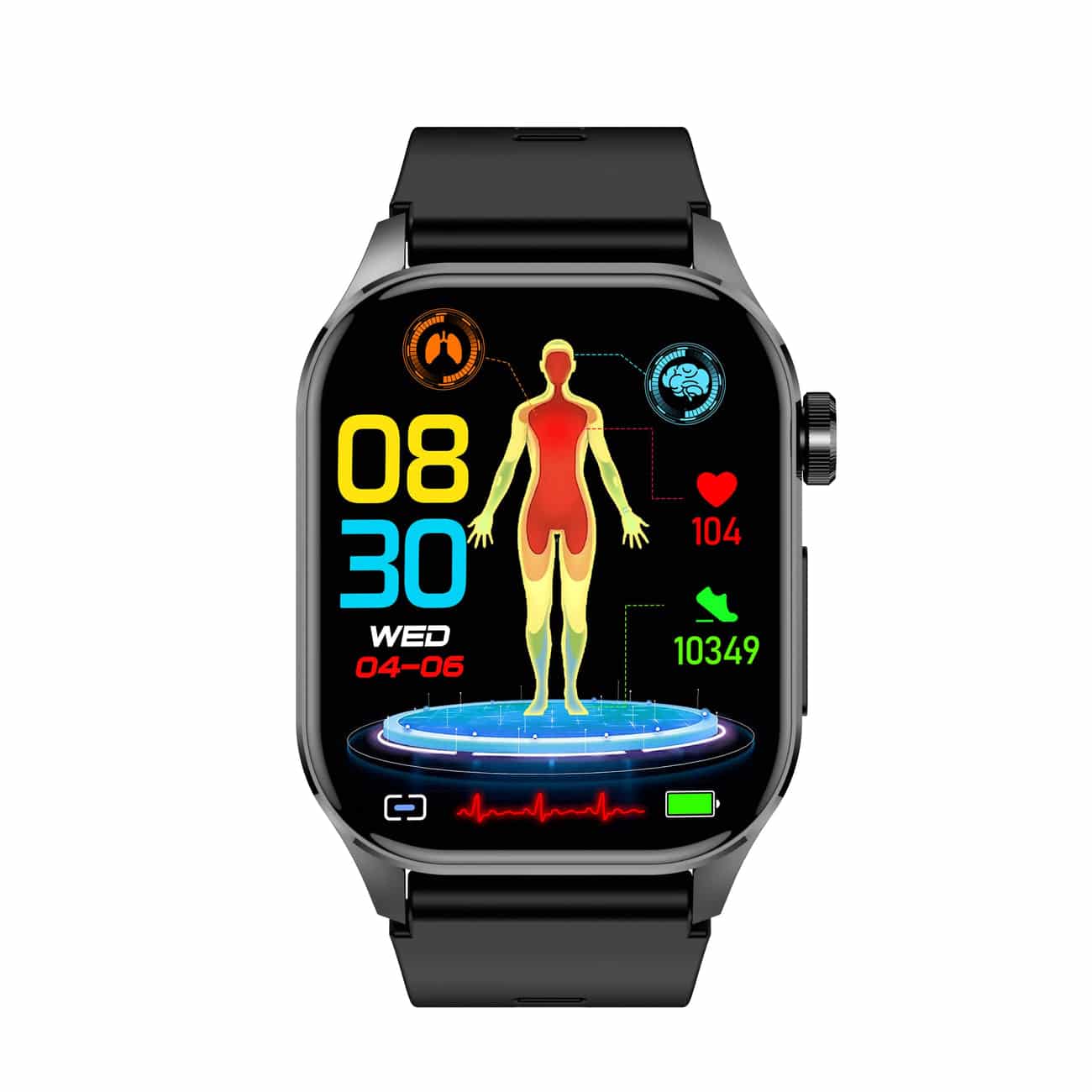 Avelena | Smartwatch mit Ecg, Blutzucker und Blutdrucküberwachung Healthsync