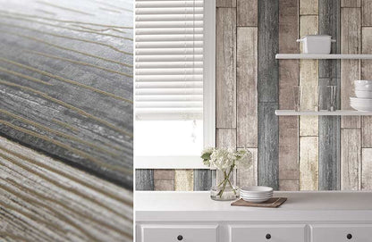 Avelena | Natürliche Holzplanken Shiplap Peel And Stick Tapete
