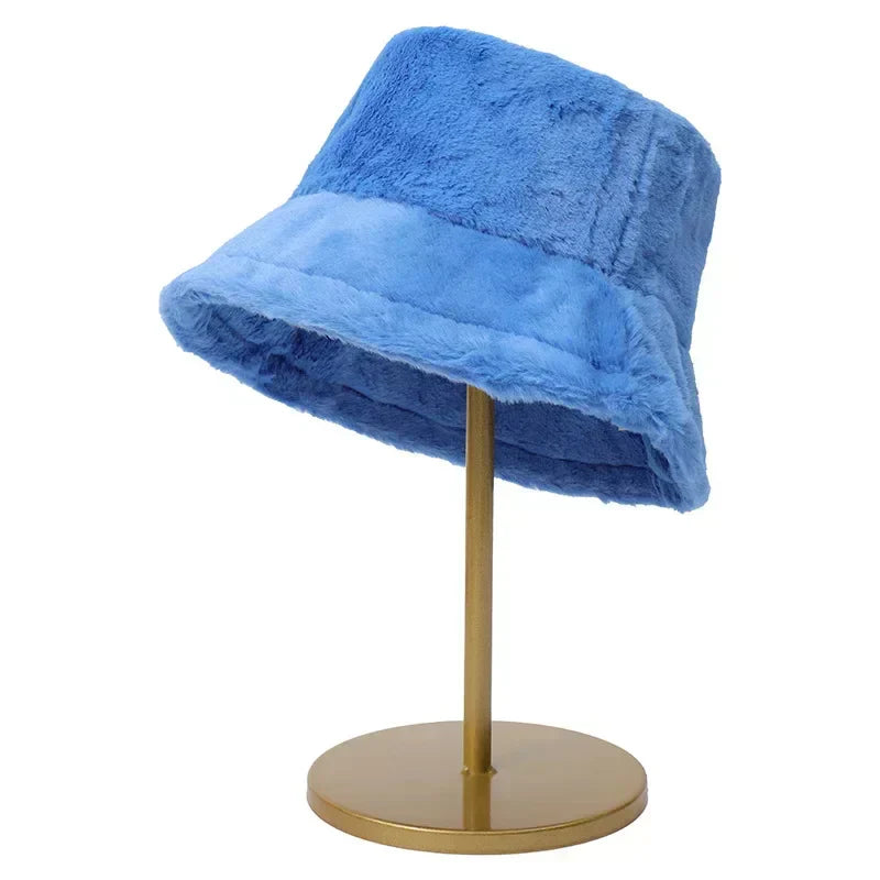 Avelena | Damen Kunstpelz Herbst Bucket Hat – Lorna