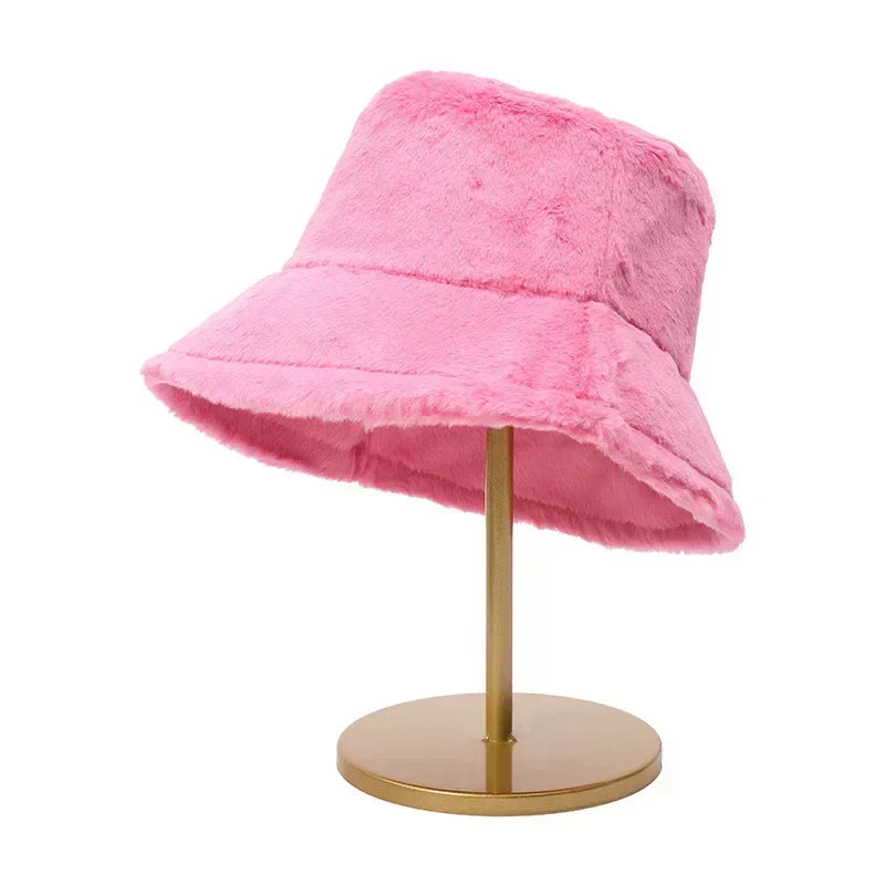 Avelena | Damen Kunstpelz Herbst Bucket Hat – Lorna