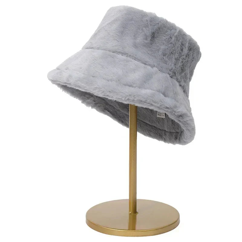 Avelena | Damen Kunstpelz Herbst Bucket Hat – Lorna