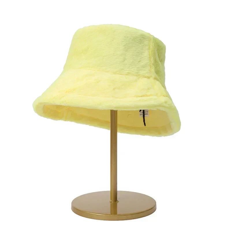 Avelena | Damen Kunstpelz Herbst Bucket Hat – Lorna