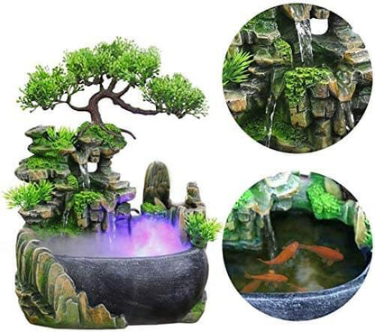 Avelena | ZenFlow Indoor Tischbrunnen – LED Licht Wasserfunktion für Zuhause, Büro & Entspannungsdekoration