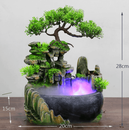 Avelena | ZenFlow Indoor Tischbrunnen – LED Licht Wasserfunktion für Zuhause, Büro & Entspannungsdekoration