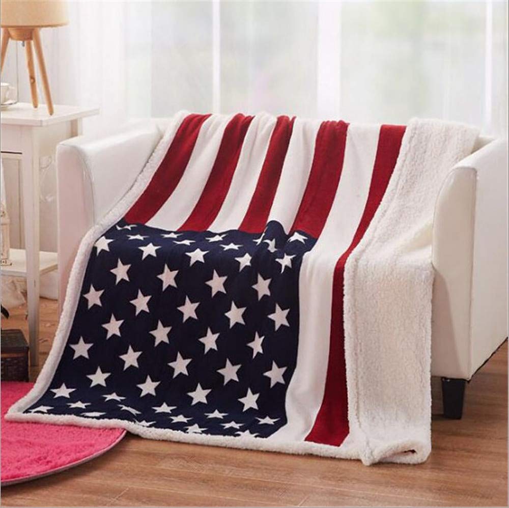 Avelena | Flanell-Sherpa-Decke mit amerikanischer Flagge