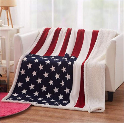 Avelena | Flanell-Sherpa-Decke mit amerikanischer Flagge