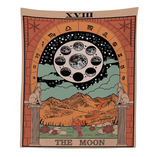 Avelena | "Die Mond" Tarot Farbige Wandteppich