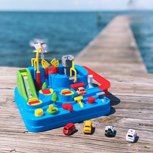 Avelena | Auto Abenteuer – Stadt Fahr Gehirn-Training Spielzeug für Kinder | Lehrreiches Spielset mit 8 Herausforderungen