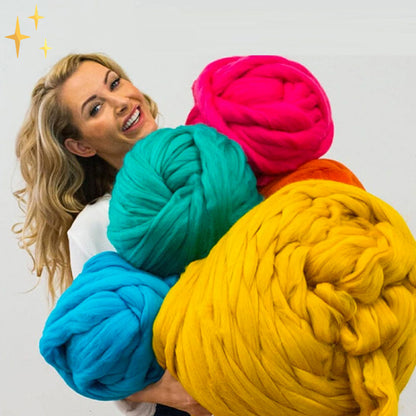 Avelena | DIY Chunky XL 1000 Gramm Wollgarn für das Stricken einer Herrlich Weichen Decke