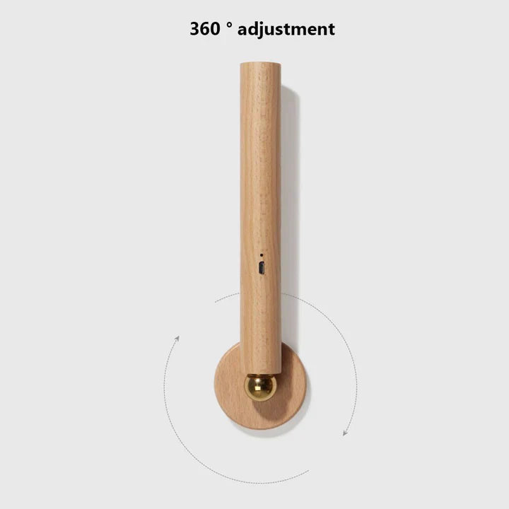 Avelena | SpinStrahl Drehbare Lampe aus Holz