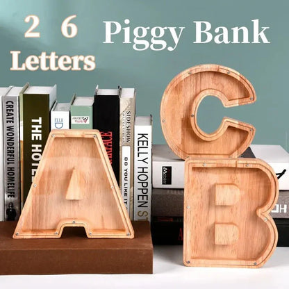 Avelena | Holz Alphabetbuchstaben 'Initial' Sparschwein