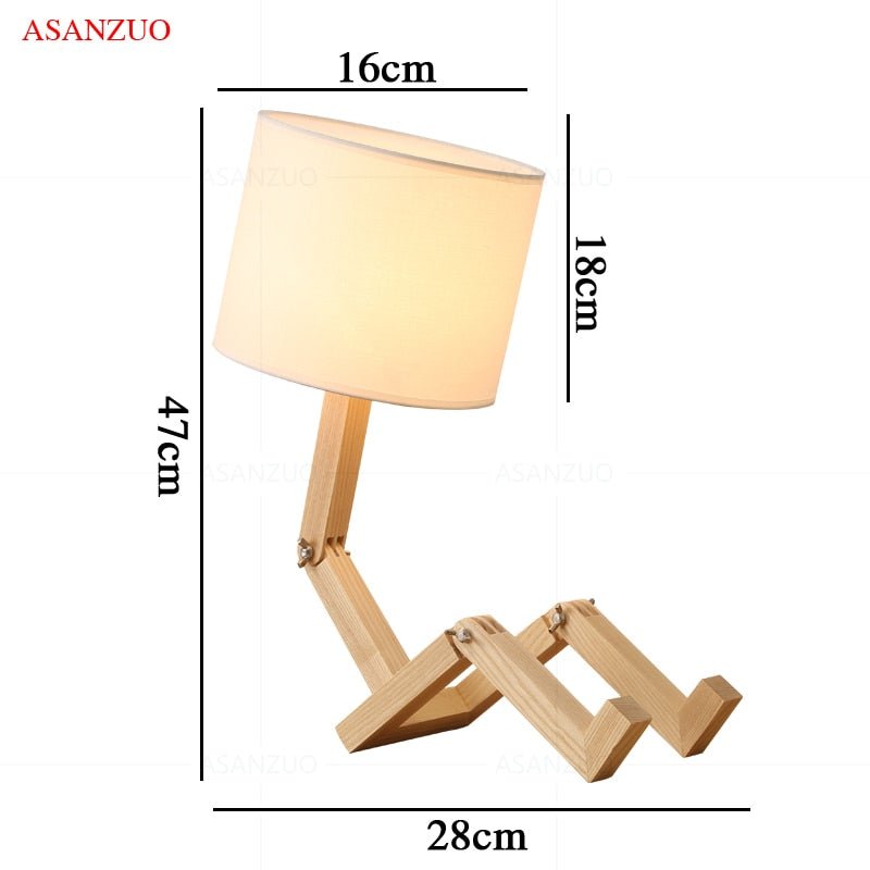 Avelena | Holz Junge Form LED Tischlampe Schreibtisch Ornament