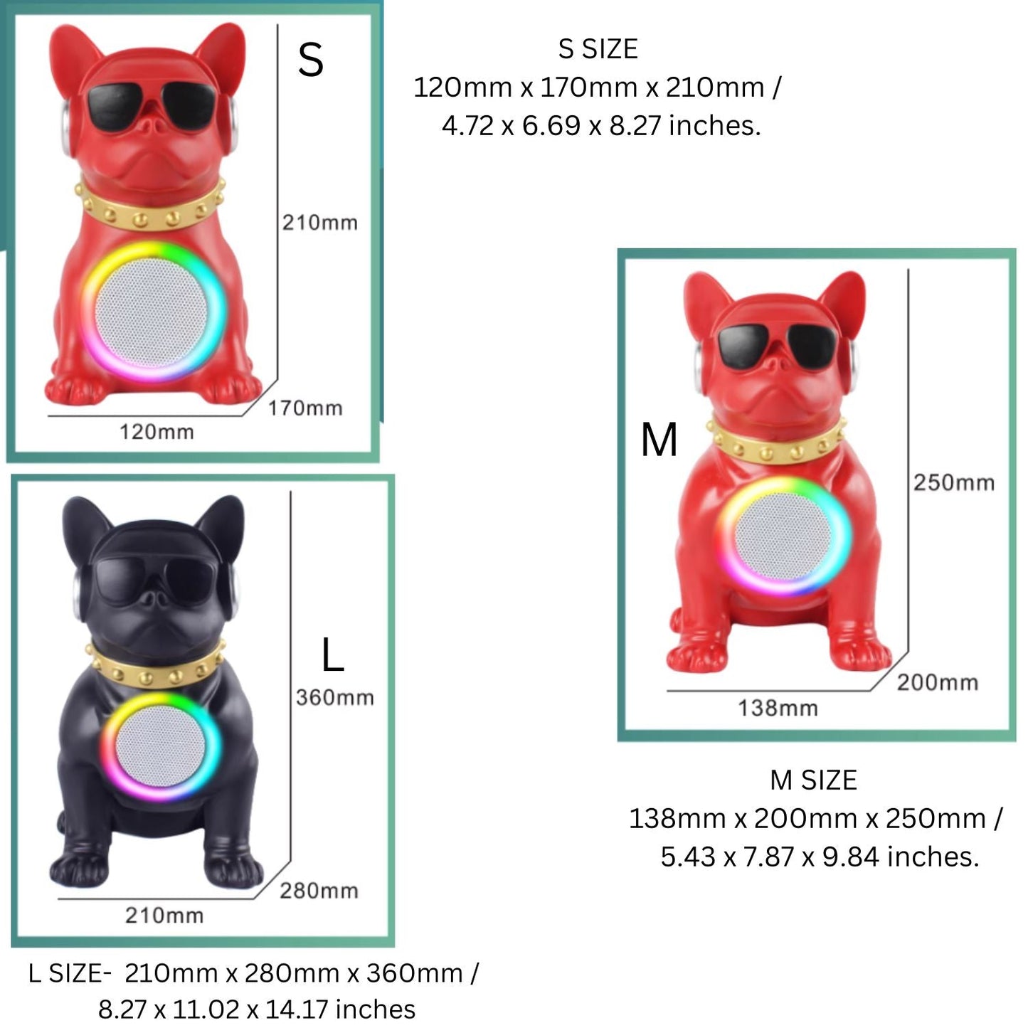 Avelena | Bowwoo : Trendy Frenchie Bluetooth Lautsprecher Verbesserte Audio Lange Akku-Laufzeit