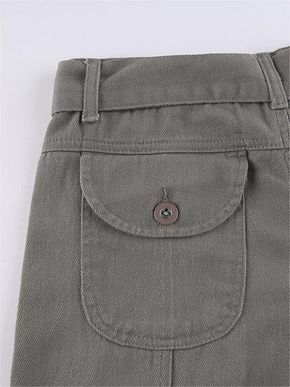 Graue 90er Vintage Cargohose mit Cargotaschen